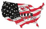 Kansas City Chiefs 15" USA Flag Cutout Sign