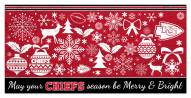 Kansas City Chiefs 6" x 12" Merry & Bright Sign