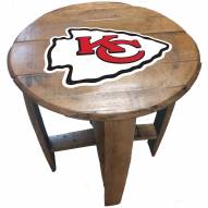 Kansas City Chiefs Oak Barrel Table