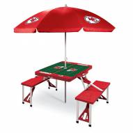 Kansas City Chiefs Red Picnic Table w/Umbrella