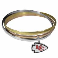 Kansas City Chiefs Tri-color Bangle Bracelet