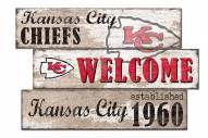 Kansas City Chiefs Welcome 3 Plank Sign