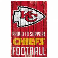 Kansas City Chiefs Proud to Support Wood Sign