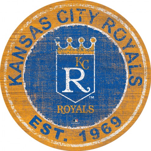 Kansas City Royals 24&quot; Heritage Logo Round Sign