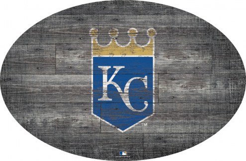 Kansas City Royals 46&quot; Distressed Wood Oval Sign