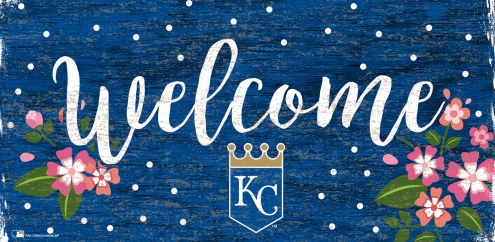Kansas City Royals 6&quot; x 12&quot; Floral Welcome Sign