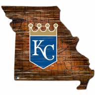 Kansas City Royals Distressed State with Logo Sign