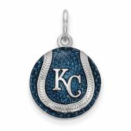 Kansas City Royals Sterling Silver Baseball Pendant