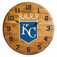 Kansas City Royals Oak Barrel Clock
