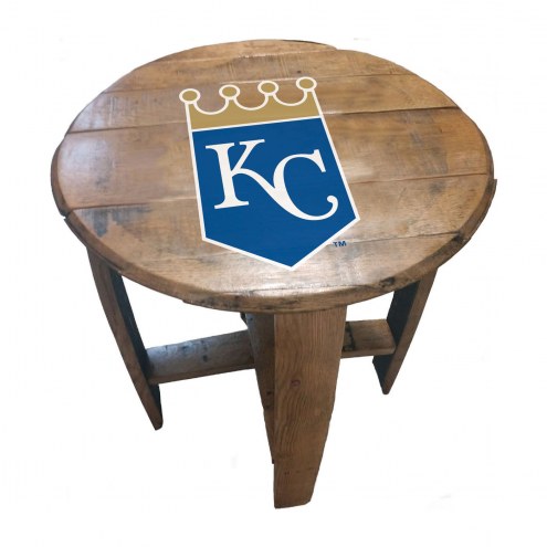 Kansas City Royals Oak Barrel Table