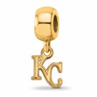 Kansas City Royals Sterling Silver Gold Plated Extra Small Dangle Bead