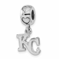 Kansas City Royals Sterling Silver Heart Bead