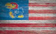 Kansas Jayhawks 11" x 19" Distressed Flag Sign