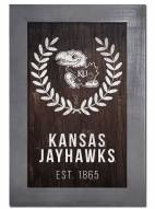 Kansas Jayhawks 11" x 19" Laurel Wreath Framed Sign