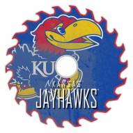 Kansas Jayhawks 12" Rustic Circular Saw Sign