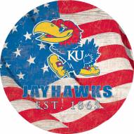 Kansas Jayhawks 12" Team Color Flag Circle Sign