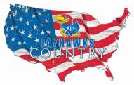 Kansas Jayhawks 15" USA Flag Cutout Sign