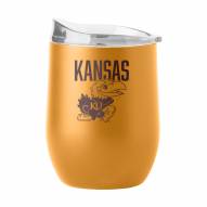 Kansas Jayhawks 16 oz. Huddle Powder Coat Curved Beverage Glass