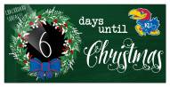 Kansas Jayhawks 6" x 12" Chalk Christmas Countdown Sign
