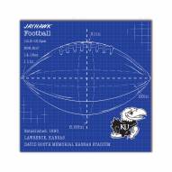 Kansas Jayhawks Ball Blueprint 10" x 10" Sign