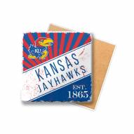 Kansas Jayhawks Burst Ceramic Coaster 4 Pack