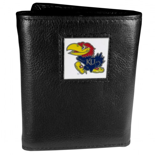 Kansas Jayhawks Deluxe Leather Tri-fold Wallet