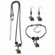 Kansas Jayhawks Euro Bead Jewelry 3 Piece Set
