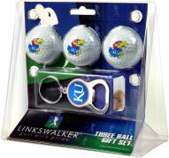 Kansas Jayhawks Golf Ball Gift Pack with Key Chain