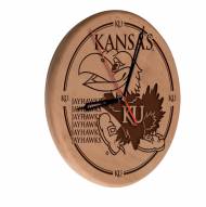 Kansas Jayhawks Laser Engraved Wood Clock