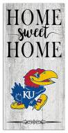 Kansas Jayhawks Home Sweet Home Whitewashed 6" x 12" Sign