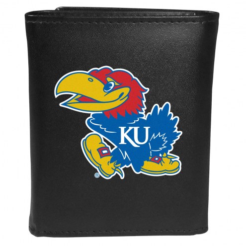 Kansas Jayhawks Large Logo Leather Tri-fold Wallet