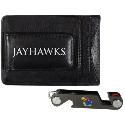 Kansas Jayhawks Leather Cash & Cardholder & Key Organizer