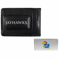 Kansas Jayhawks Leather Cash & Cardholder & Money Clip