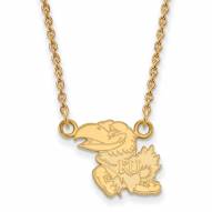 Kansas Jayhawks NCAA Sterling Silver Gold Plated Small Pendant Necklace