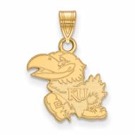 Kansas Jayhawks NCAA Sterling Silver Gold Plated Small Pendant