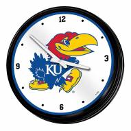 Kansas Jayhawks Retro Lighted Wall Clock