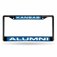 Kansas Jayhawks Laser Black License Plate Frame