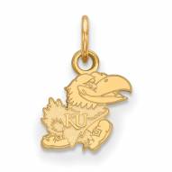 Kansas Jayhawks Sterling Silver Gold Plated Extra Small Pendant