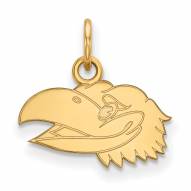 Kansas Jayhawks Sterling Silver Gold Plated Extra Small Pendant