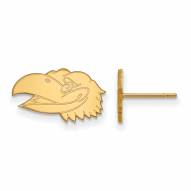 Kansas Jayhawks Sterling Silver Gold Plated Extra Small Post Earrings