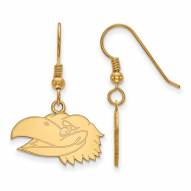 Kansas Jayhawks Sterling Silver Gold Plated Small Dangle Earrings