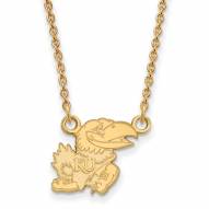 Kansas Jayhawks Sterling Silver Gold Plated Small Pendant Necklace