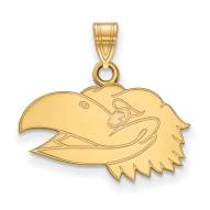 Kansas Jayhawks Sterling Silver Gold Plated Small Pendant