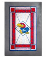 Kansas Jayhawks Stained Glass with Frame