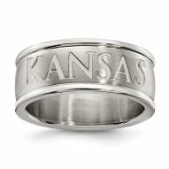 Kansas Jayhawks Stainless Steel Logo Ring