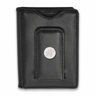 Kansas Jayhawks Sterling Silver Black Leather Wallet