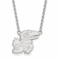 Kansas Jayhawks Sterling Silver Large Pendant Necklace