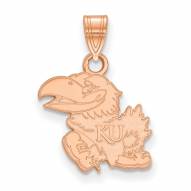 Kansas Jayhawks Sterling Silver Rose Gold Plated Small Pendant