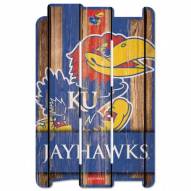 Kansas Jayhawks Wood Fence Sign