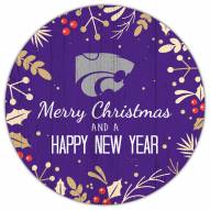 Kansas State Wildcats 12" Merry Christmas & Happy New Year Sign